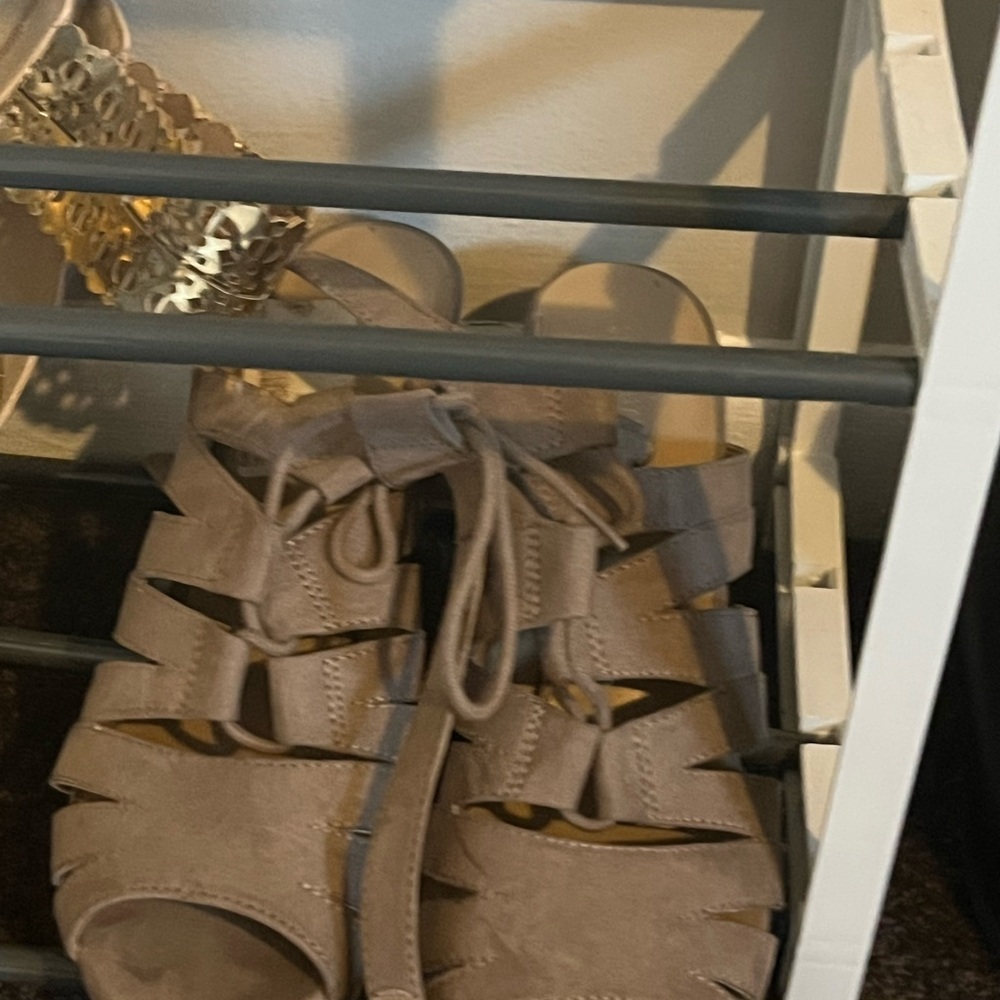 Naturalizer Taupe Lace-Up Sandals